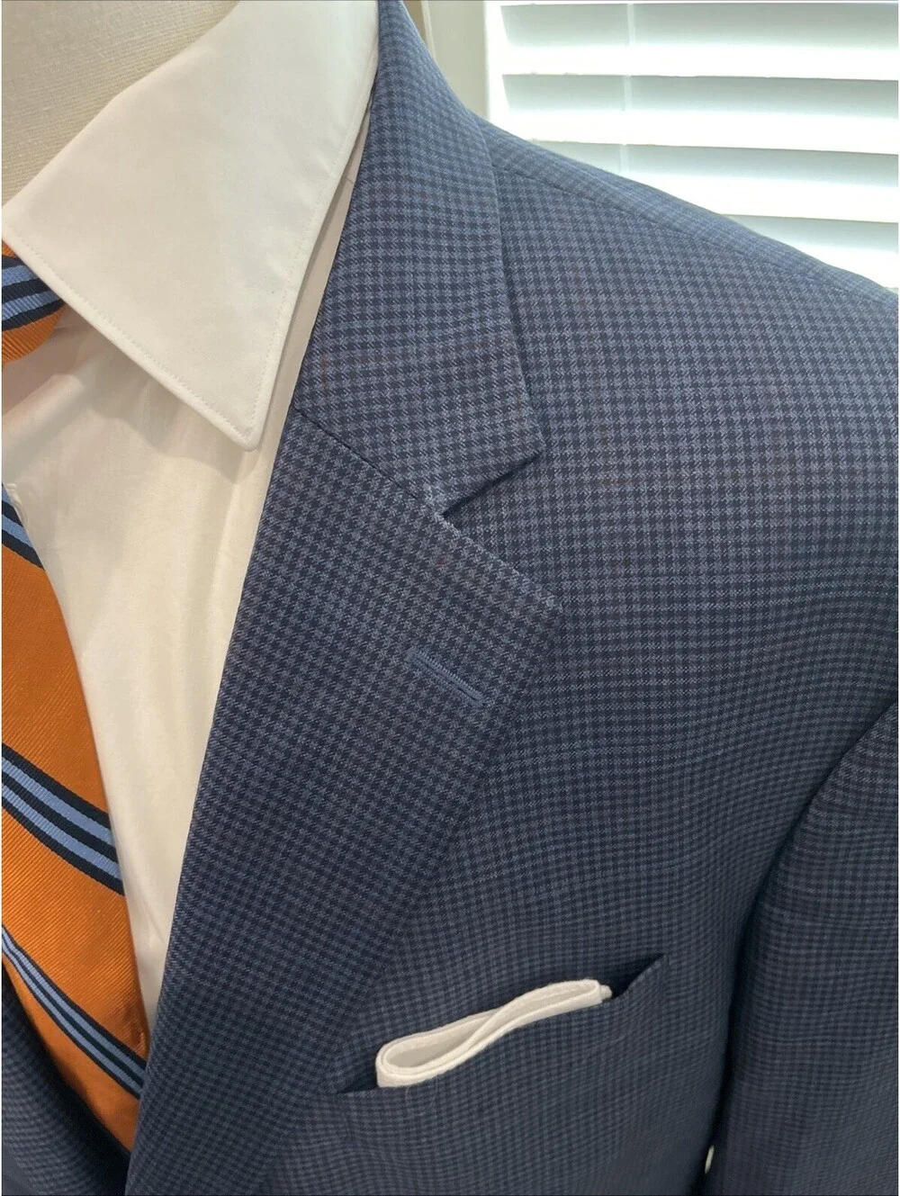 PETER MILLAR BLUE PATTERN MENS BLAZER 50TALL MADE IN CANADA VGC